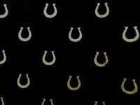 'NUGGLEBUDDY New! Microwavable Moist Heat & Aromatherapy Organic Rice Pack-Cold Pack. Black & Gold HORSESHOE Fabric Infused with LAVENDER & LEMONGRASS Aromatherapy! The Perfect Gift!