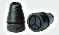 Thomas Fetterman Ultralight Tornado AIR Cane & Crutch Tips with Peace Sign Imprint, Fits Canes or Crutches with 3/4 to 1 Inch Diameters, Black, Pair