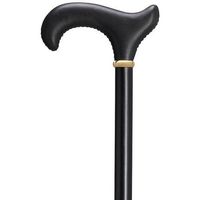 Unisex Genuine Leather Covered Derby Cane Black   -Affordable Gift! Item #DHAR-9766708