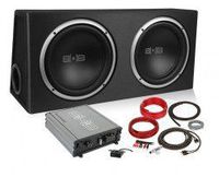 New Version 3 Belva 1000 watt Complete Car Subwoofer Package Includes Two (2) 10-inch Subwoofers in Ported Box, Monoblock Amplifier, Amp Wire Kit [BPKG210v3]