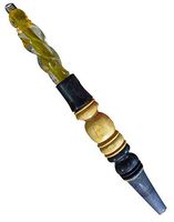 BonBalloon 1 Egyptian Hookah Shisha Hose Mouth Piece Nargila Acrylic Plastic Wood Tip 422 (Yellow)