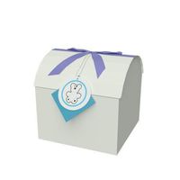 EndlessArtUS Gift Box 6.5x6.5x6.5 M+ Blue Treasure Chest Box - Easy to Assemble & Reusable - No Glue Required - Ribbon and Gift Tag Included - EZ Chest Box