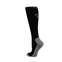 TheraSport Athletic Recovery Socks - 15-20mmHg Mild Compression Sport Socks (Black, XL)