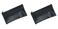 MMF Industries Leatherette Zipper Wallet, 11 x 6 Inches, Black (2340416W04), 2 Packs