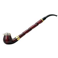 DEZERTER #13 long red churchwarden tobacco smoking pipe with metal cap from Mr. Brog (Poland)