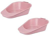 Portable, Easy to Clean Fracture Bedpan,Non-Stick Surface, Rose - 2 Pack