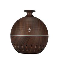 Buedvo 130ml Aroma Diffuse Diffuser Essential Oil Diffuser Ultrasonic Air Humidifier with Wood Grain 7-Color LED Night Light for Office Home Spa Yoga (A)