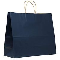PTP - 16" x 6" x 13" - Navy (Solid) Kraft Paper Gift Tote Bags - 250 Count | Perfect for Restaurants, Birthdays, Weddings, Holidays and All Occasions