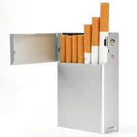 KLOUD City Silver aluminum cigarette case with automatic opening