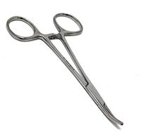 High Polish Stainless Steel Mosquito Hemostat Forceps Pliers, 5" (12.7cm), Curved