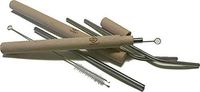 Stainless Steel Reusable Straws with Wood Travel Case