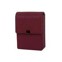 Genuine Leather Cigarette & Lighter Case with Card Holder Burgundy