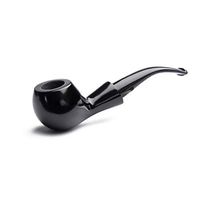 Filter Tobacco Pipe Cigarette Holder Smoking Men's Gift Black Curved Tail (Send Accessories)