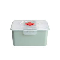 First Aid Kit Case Medicine Storage Box，Multi Layer Large Capacity Family Mounted Portable Medicine Box，Green Pink White Three Colors Optional (Green, Large)