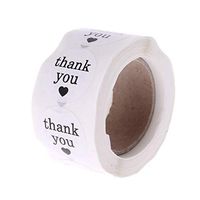 WANGFUFU 500pcs White Thank You Stickers Label for Wedding Anniversary Birthday Thank You Envelope