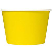 [100 Count] Yellow Paper Ice Cream Cups - 8 oz Dessert Bowls Perfect For Frozen Treats And Yummy Desserts - Frozen Dessert Supplies