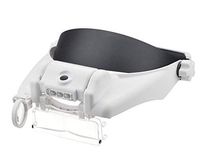 HYLHY LED Light Hands Free Headband Illuminated Magnifier Visor -1.5X to 13X Zoom Headset Head Mounted Magnifying Glasses with Lights for Reading,Jewelry loupe, Watch Electonic Repair Updated