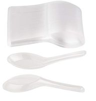 100-Pack Asian Soup Spoons - Disposable Plastic Chinese Soup Spoons, for Appetizer, Ramen, Pho, Clear, 4.5 x 1.2 Inches