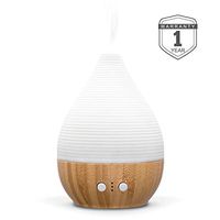 Bre Essential Oil Diffuser 180ML handmade Ceramic&Bamboo Aromatherapy Humidifier with adjustable mist mode&night light, waterless auto shut-off and timing set, silent fan. ZEIGGA LAB