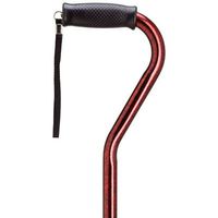Unisex Offset Handle Cane Color: Red Granite
