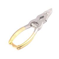 LAJA IMPORTS Nail Clipper Heavy Duty Nail Nipper for Thick & Ingrown Toenails Premium Stainless Steel with Safety Lock Sharp Edge Blades Gold Plated