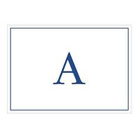 Caspari Navy Embossed Initials Boxed Note Cards in Letter A, 16 Cards & Envelopes