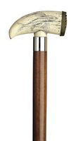 Unisex Embossed Whale Tooth� Cane Walnut Shaft  -Affordable Gift! Item #HAR-9106907