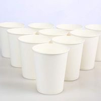 100pcs/Pack 250ml Pure White Paper Cups Disposable Coffee Tea Milk Cup Drinking Accessories Party Supplies Accept Customize (50pcs)