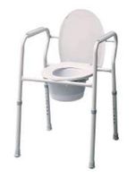 Steel Chair Commode with Back Bar