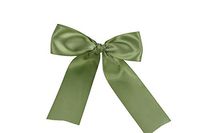 Ribbons - Moss Green (Set of 25) Pre-Made 1-1/2" Satin Bows with Wire Tie Included - by TricaStore