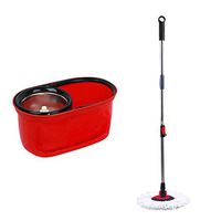 WXQ-XQ Mop and Bucket Cleaning Set Wet And Dry Dual Use Hangable Hand Pressure Double Drive Red Head2