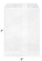 Novel Box® Plain White Print Paper Gift Candy Jewelry Merchandise Bag Bundle 5X7" (100 Count) + Custom NB Pouch