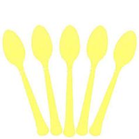Extra Heavy Weight Plastic Spoons | 20ct (Light Yellow)