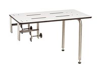 Seachrome Portable Edge Mounted Tub Seat, ADA Compliant, 26.5-Inch x 15-Inch, Solid White Phenolic Top