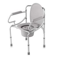 Medical Auxiliary Folding Bedside Commode, Adjustable Over Toilet Shower Bath Chair Comes with Splash Guard/Bucket/Lid for Adults Handicap