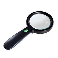 Professional magnification Handheld Magnifying Glass 20 Times with 12 Led Lights HD Glass High Power Optical Large Lens for Reading Jewelry Appraisal Mechanical Maintenance   20× Dark Green Plastic Ma