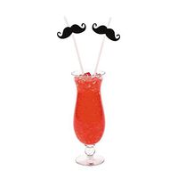 Fun Express Plastic Straws With Mustache Cutouts Party Favors - 25 Pieces