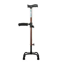 HSRG Four-Legged Crutches, Height-Adjustable Walking Stick Rehabilitation Cane,Elderly Multi-Function Non-Slip Lightweight Walker
