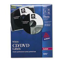 Laser CD/DVD Labels, Matte White, 40/Pack, Total 5 PK, Sold as 1 Carton