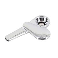 Gabrine Shiny Zinc Alloy Pipe Scoop Shaped Detachable Tobacco Pipe(Silver)