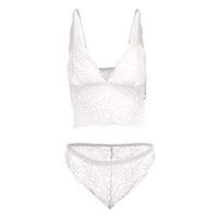 Haxikocty Women Sexy Bra and Panty Set Bralette Lingerie Lace Babydoll Bodysuit Ladies Comfortable Underwear White
