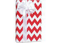 Red Chevron Stripe Gift Wrap 15 Foot Roll Wrapping Paper