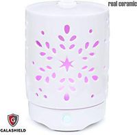 Galashield Aromatherapy Essential Oil Diffuser 120ml Humidifier with 9 Colors LED Lights and Mist Mode Auto Shut-off, Real Ceramic Stone