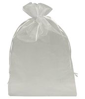 Ankirol 100pcs Sheer Organza Favor Bags 8 X 12" Large Organza Drawstring Bags (White)