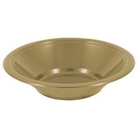 JAM PAPER Disposable Plastic Bowls - Small - 12 oz (7 Inch Diameter) - Gold - 20/pack