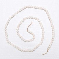 60"x .5" x .5" wood bead garland, white– 15044