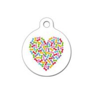 PetHub Digital ID Dog TAG PET Puppy Smartphone Collar QR Code 24/7 PET Recovery System Free (Bone Heart Rainbow)