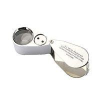 Loupe 40X Handheld Illumination Magnifier with LED Light HD Lens for Book Reading Jewelry Identification Watch DIY Crafts Engraving and Repair Silver 25mm Magnifier