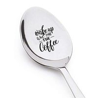 Hostess gifts - Wake up and Smell the Coffee - Coffee spoon - Coffee lover gifts - Daddy gifts - Engraved spoons - Good morning - Friendship gifts - 7 Inches