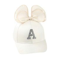 Meidexian888 Cute Kids Baseball Cap, Cute Kids Children Pearl Bowknot Lollipop Peaked Hat Baseball Cap Sunhat (White)
